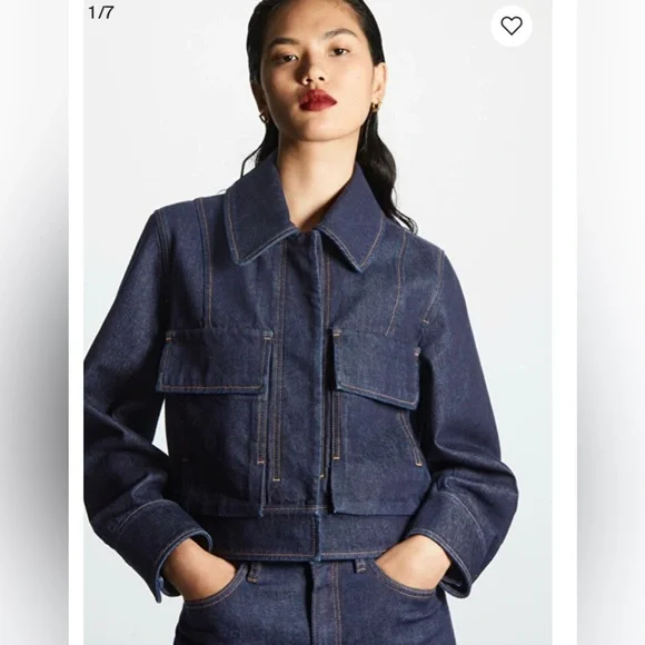 COS Jackets Coats Cos Utility Dark Denim Jacket Poshmark